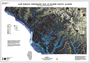 Land Surface Topography Map, Jo Daviess County
