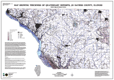 Map Showing Thickness of Quaternary Deposits, Jo Daviess County