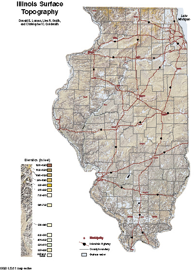 Illinois Surface Topography 8x11