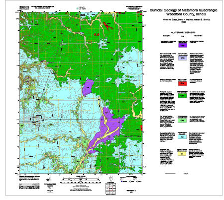 Surficial Geology of Metamora Quadrangle, Woodford County, Illinois